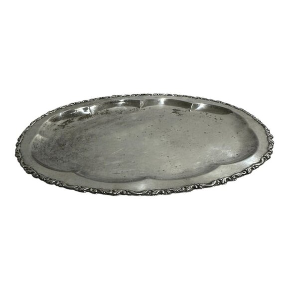 Vintage Del La Pena Silver Plated Oval Tray 18 - Picture 5 of 8